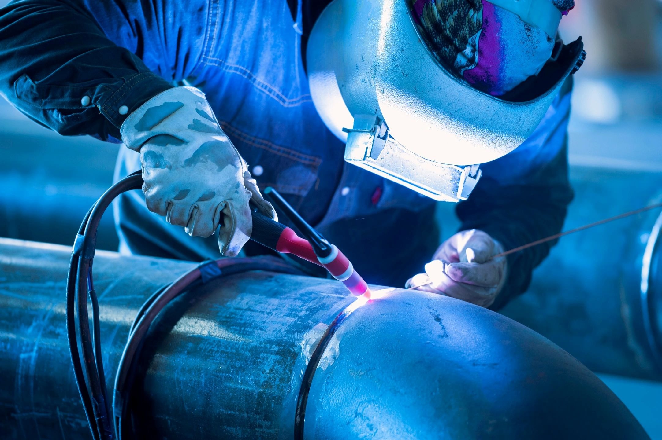 Industrial welding work